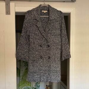 Women's Black & Gray Double-Breasted Pea Coat